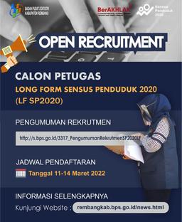 Perekrutan Petugas Long Form Sensus Penduduk 2020 (LF SP2020)